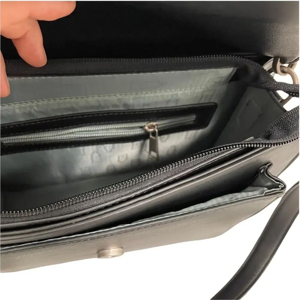 NWOT PIXIE MOOD Purse Bag Zoe Black Crossbody Vegan Leather Silver Detail